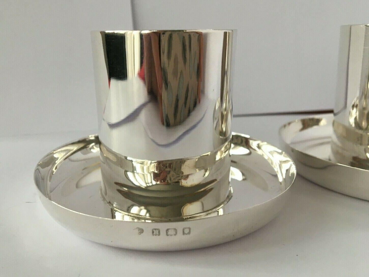Pair of Art Deco Candle Holders in Sterling Silver 1