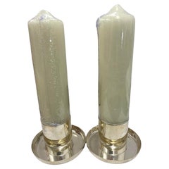 Vintage Pair of Art Deco Candle Holders in Sterling Silver