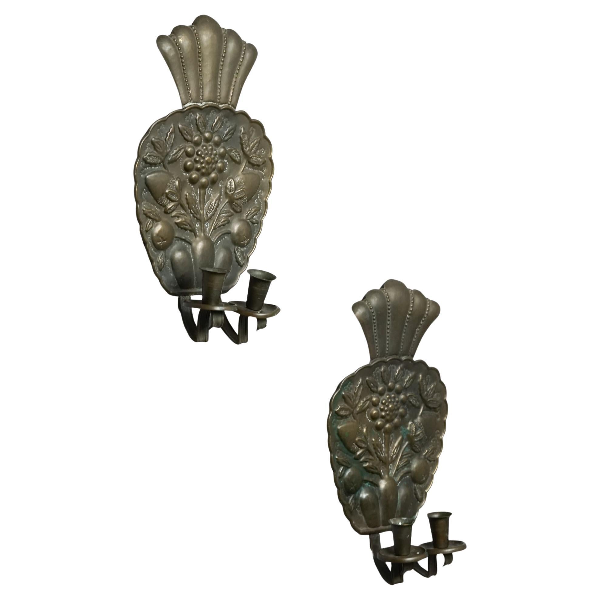 Pair of Art Deco Candle Sconces, Taidetakomo Hakkarainen, 1930/1940s