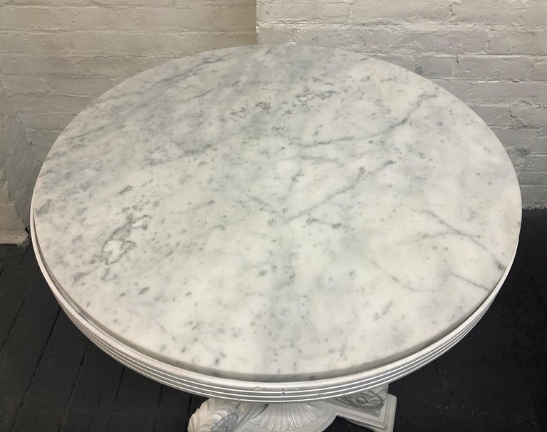 Pair of Art Deco Carrara MarbleTop Tables For Sale at 1stDibs