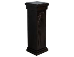 Pair of Art Deco Carved Column Pedestal Stands