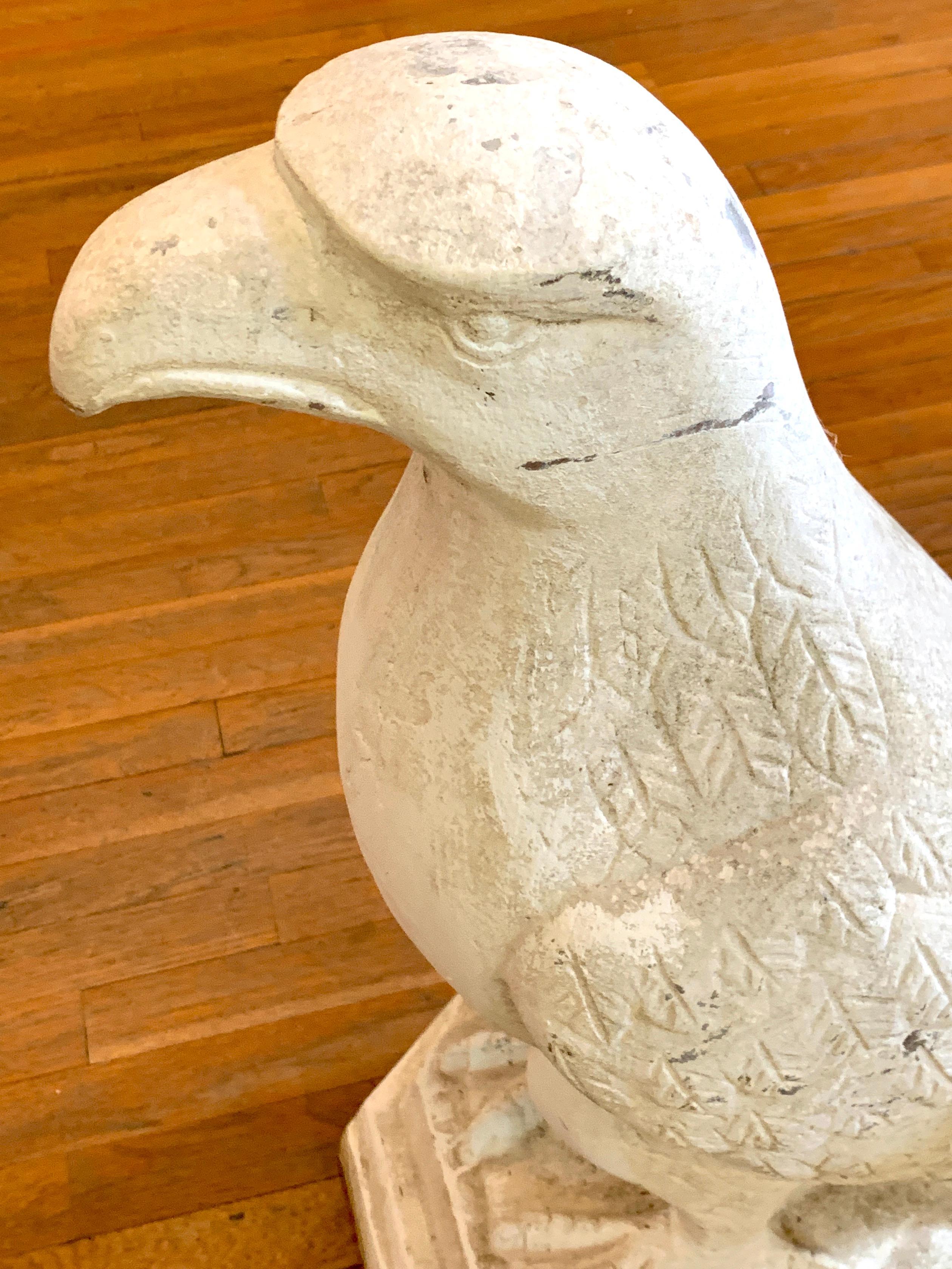20th Century Pair of Art Deco Cast Aluminum Seated Garden Eagles