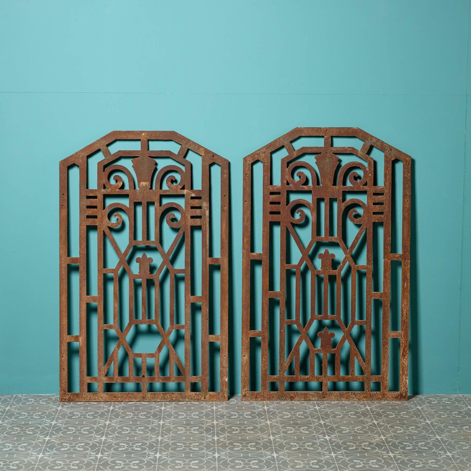 Pair of Art Deco Cast Iron Decorative Panels For Sale 4