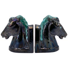 Pair of Art Deco Ceramic Horse Bookends