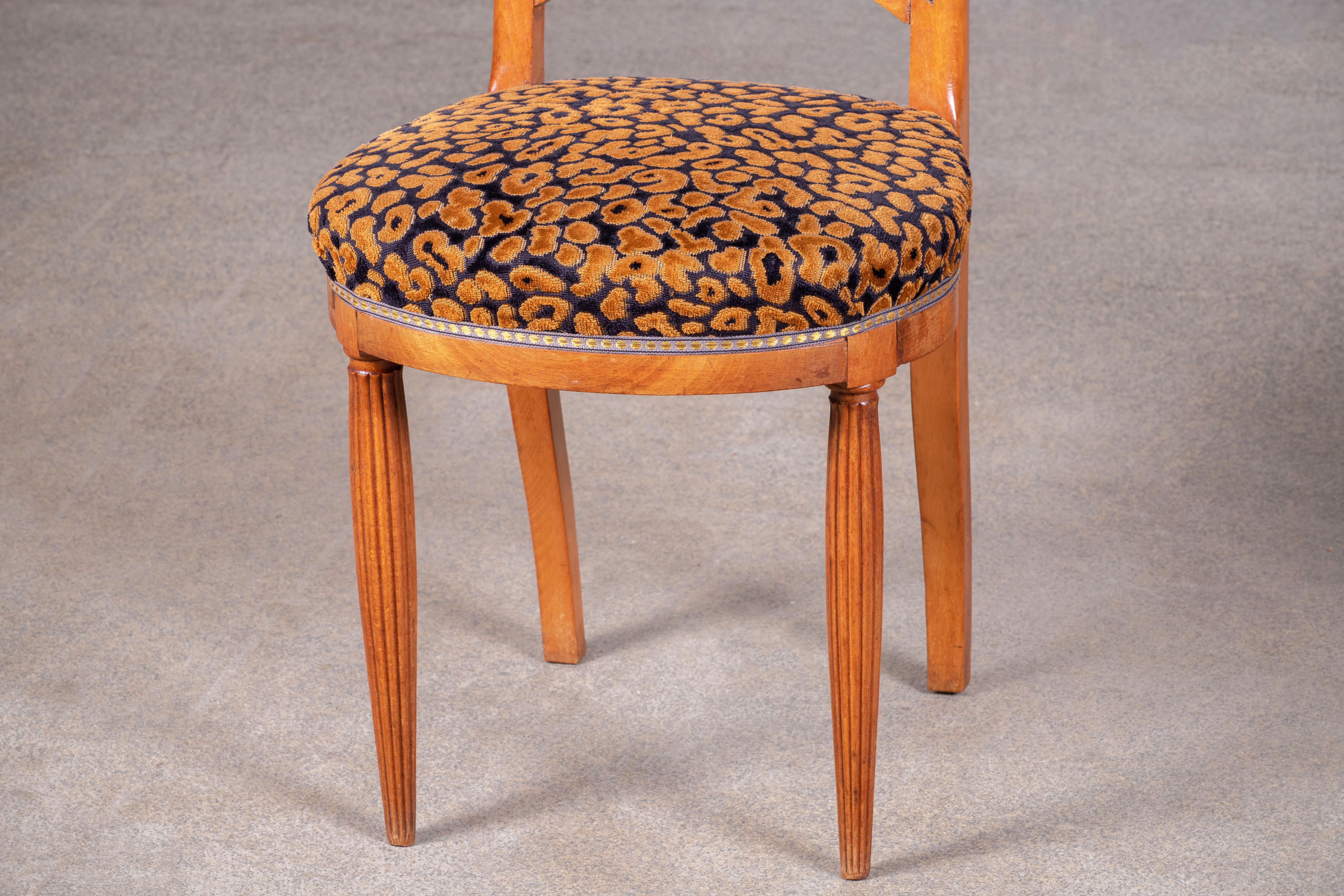 Pair of Art Deco Dining Chairs by Jallot, France, Circa 1930 For Sale 5
