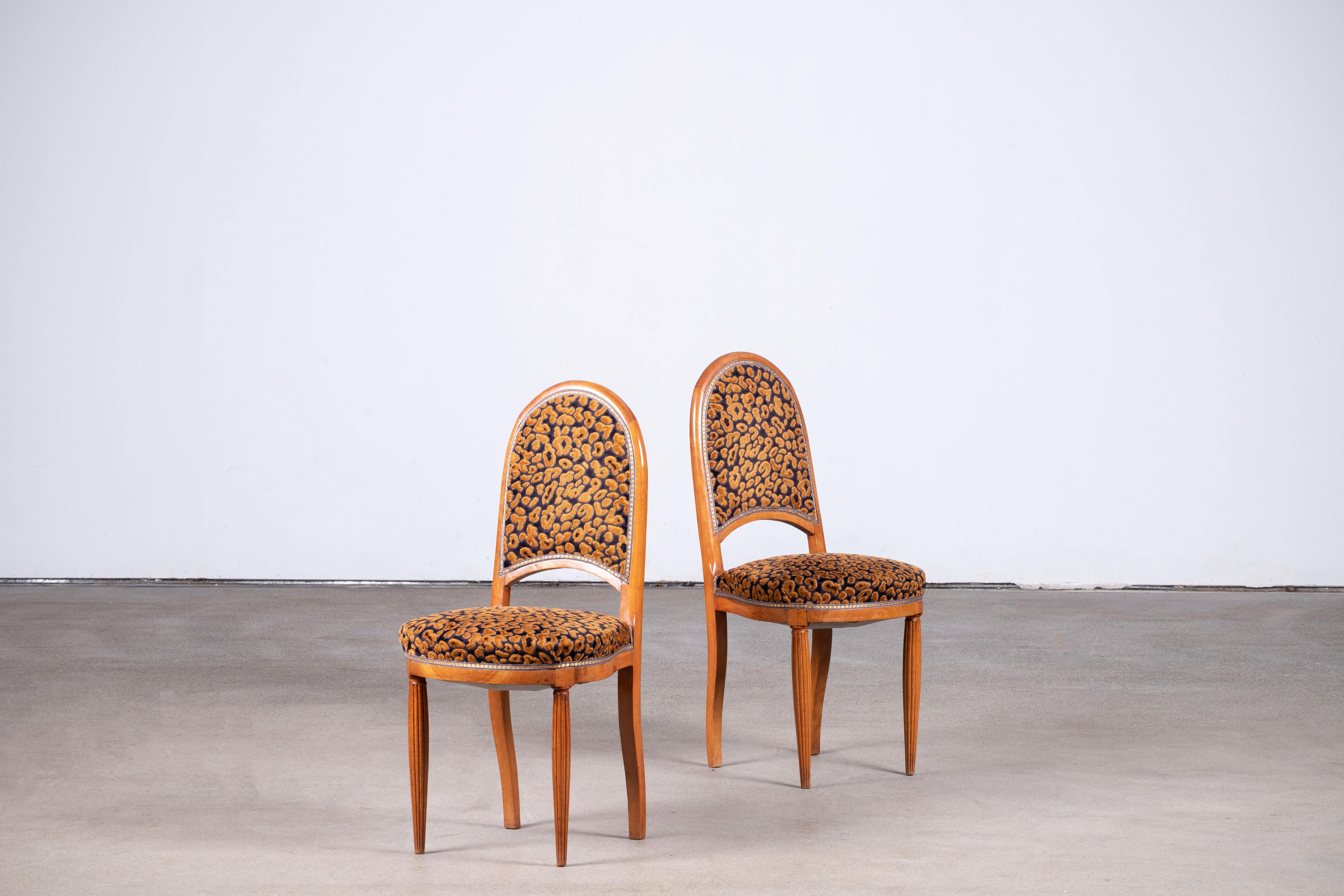 Français Paire de chaises Art déco attribuées à Maurice Jallot, vers 1940 en vente