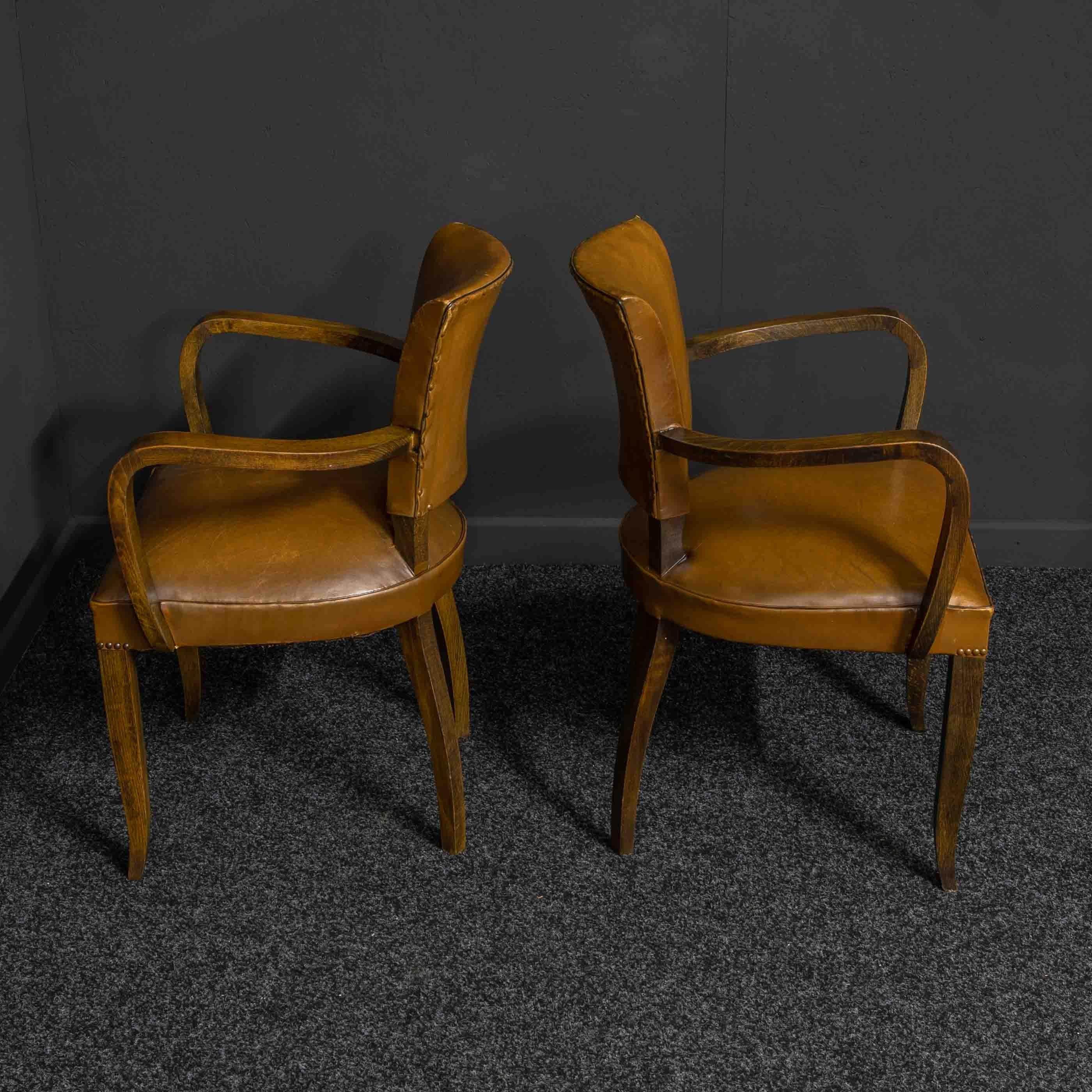 French Pair of Art Deco Chairs by OXEDOU