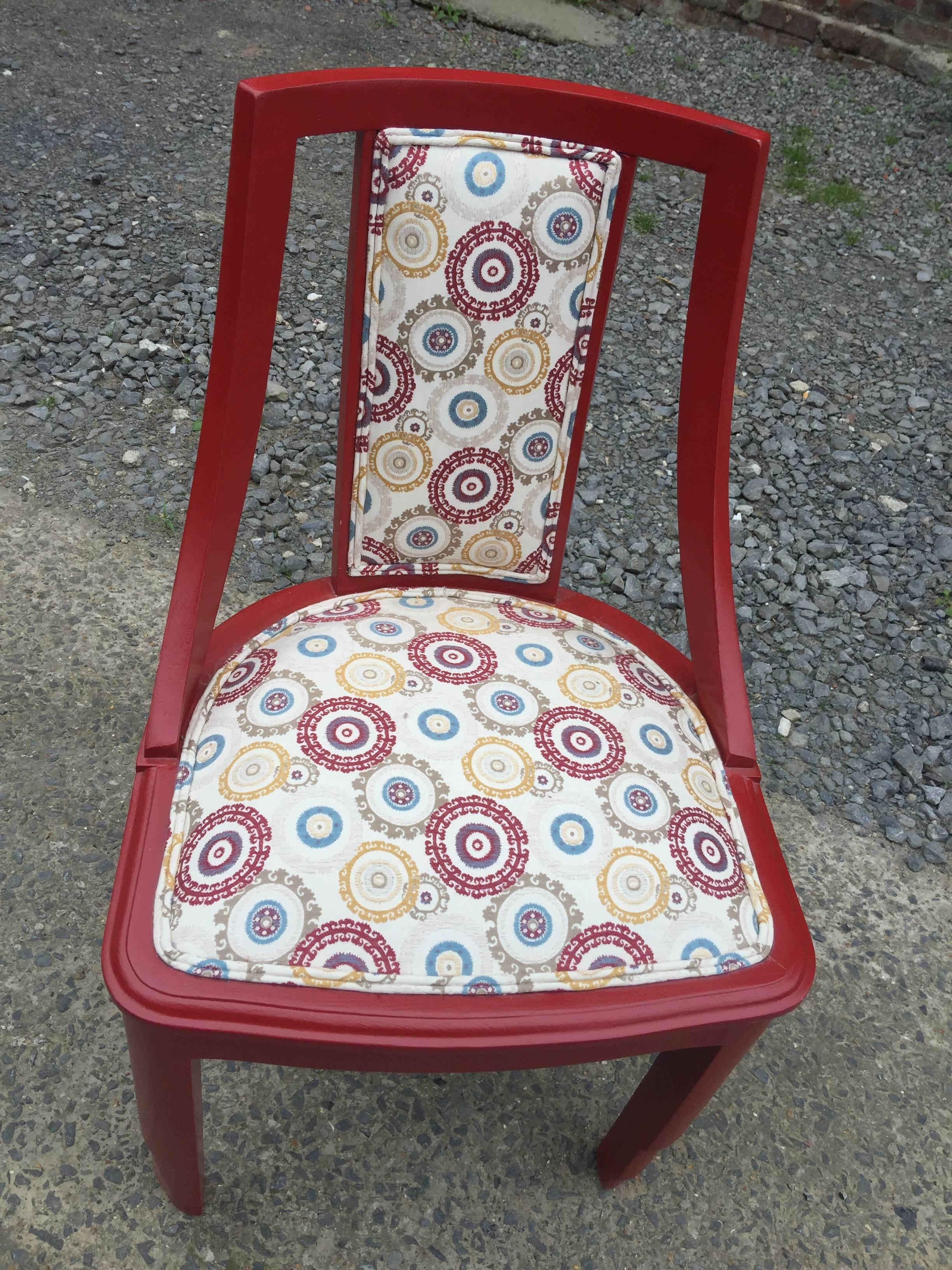 Lacquered Pair of Art Deco Chairs, circa 1930 For Sale