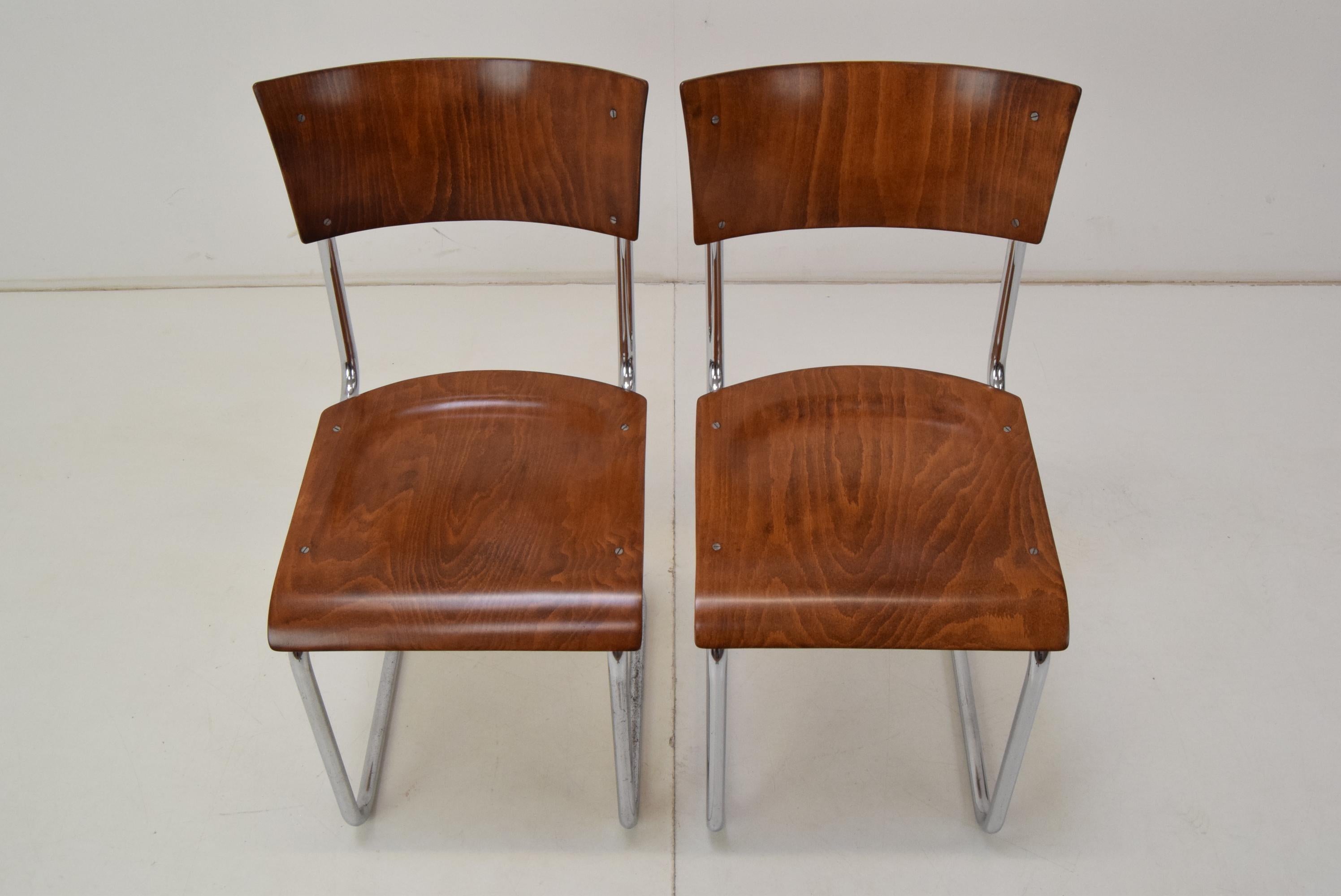 Metal Pair of Art Deco Chairs, Designed by Mart Stam, 1930´s For Sale