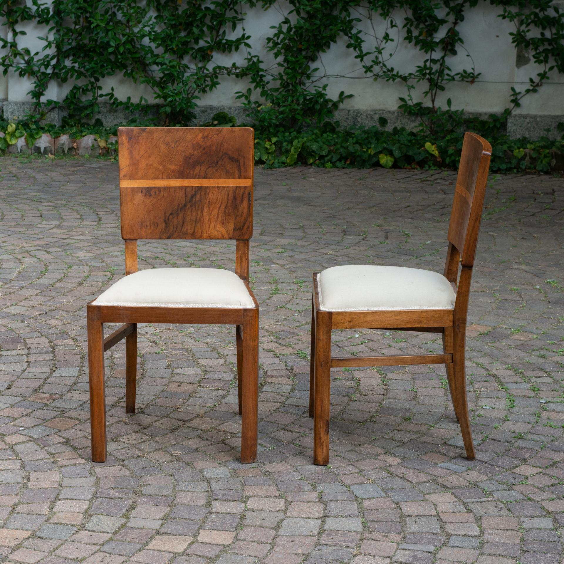Hand-Crafted Pair of Art Déco Chairs For Sale