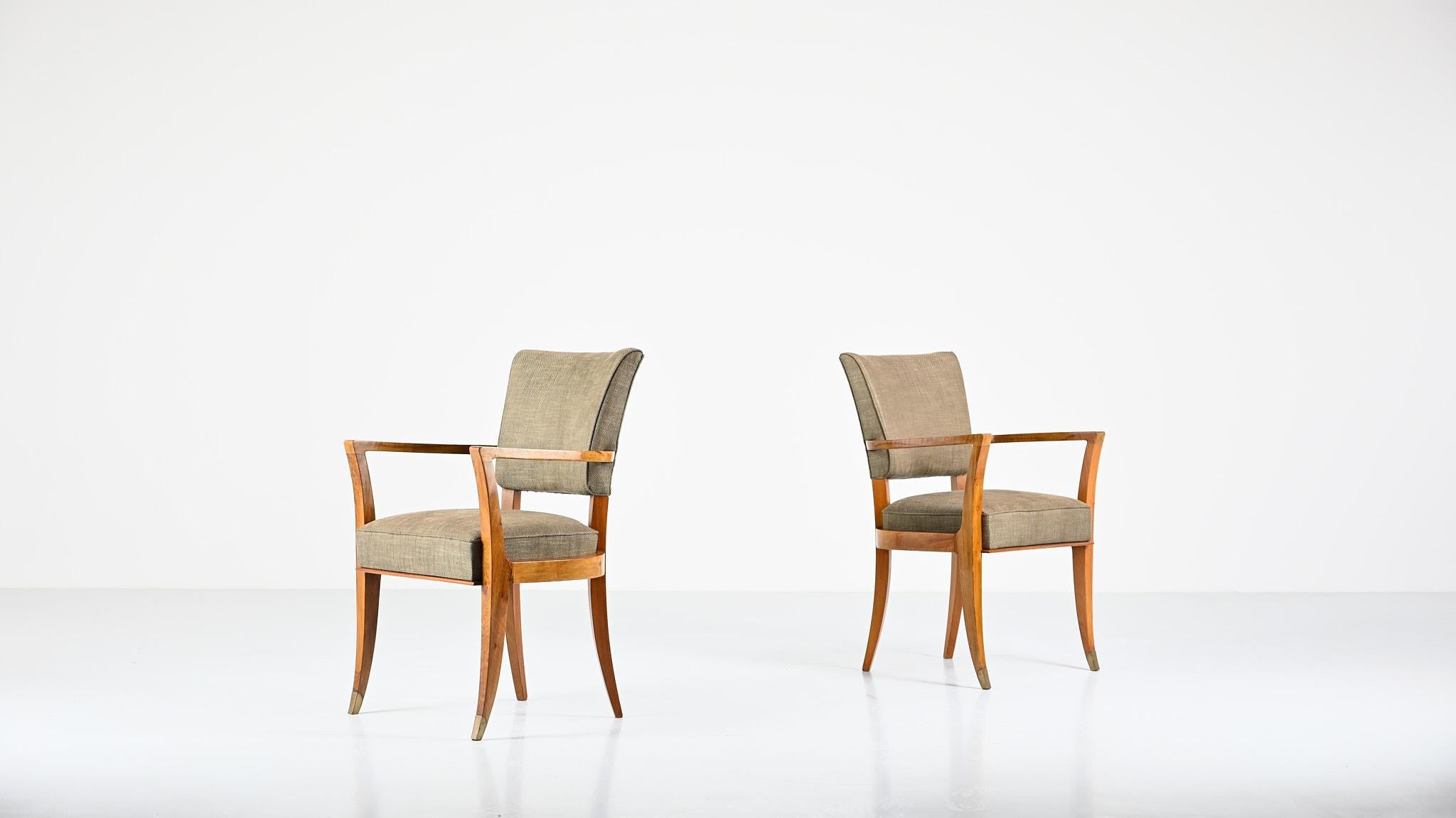 French Pair of Art Deco Chairs, France, C.1940