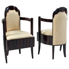 Ein Paar Art-Déco-Stühle vom Ozeandampfer Ile-de-France