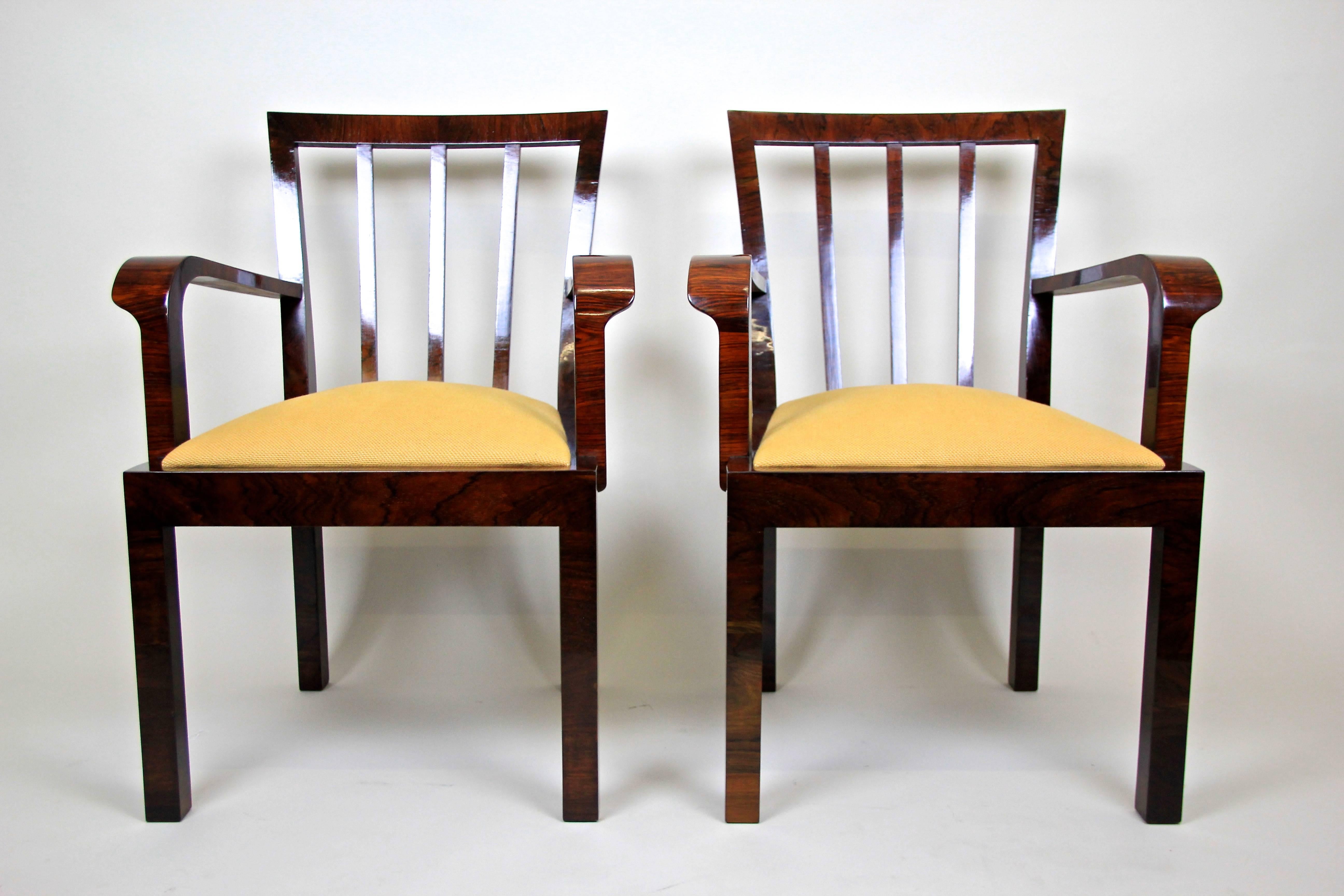 Pair of Art Deco Chairs Newly Upholstered, Austria, circa 1930 3