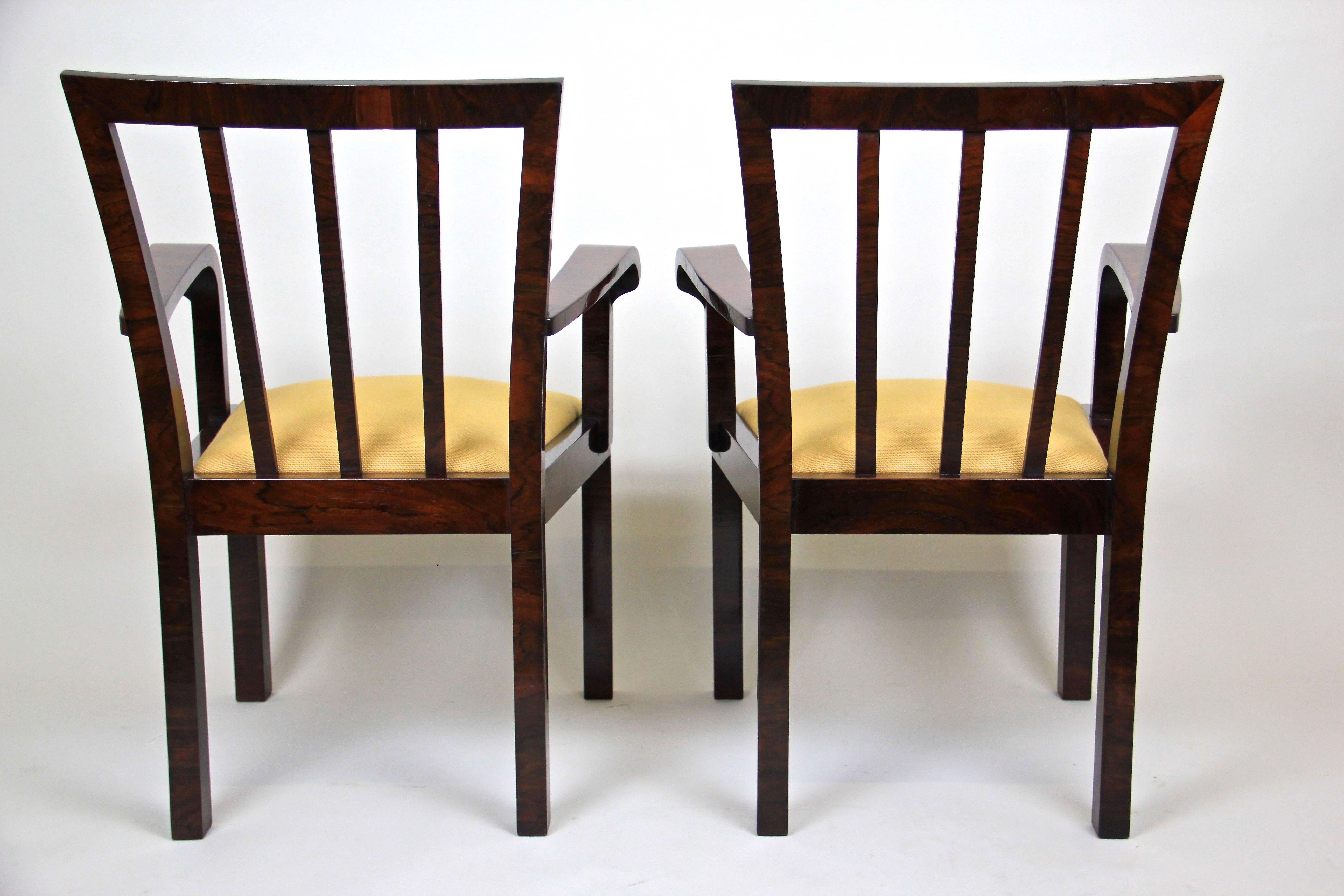 Pair of Art Deco Chairs Newly Upholstered, Austria, circa 1930 2