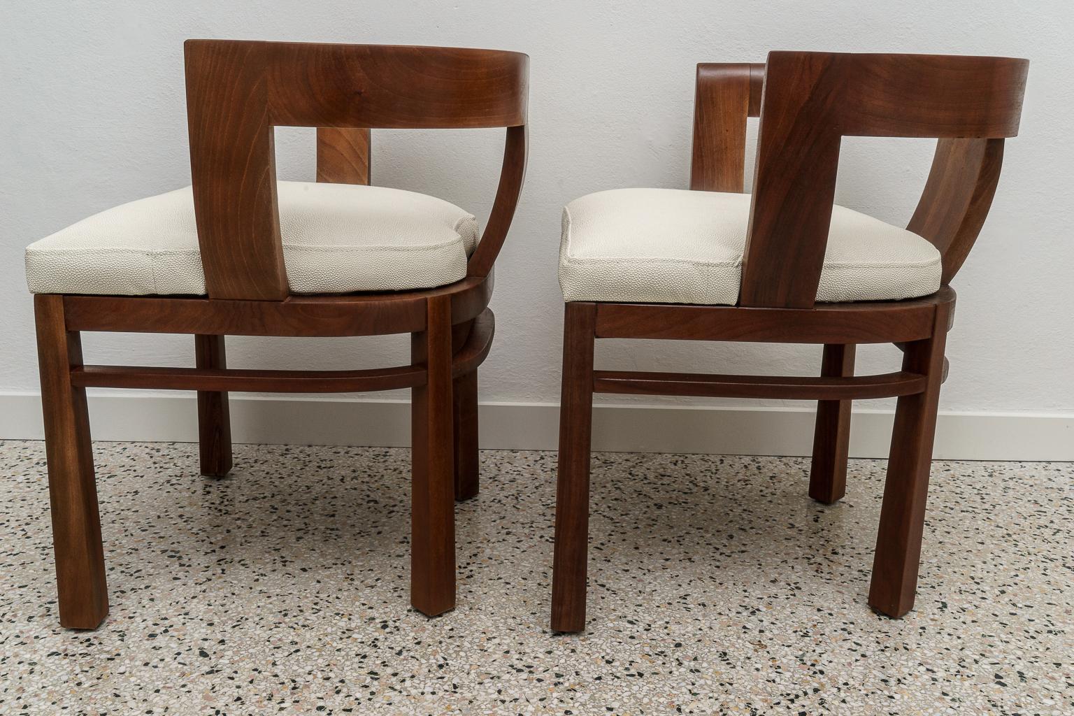 Pair of Carl Bergsten Style Teak Arm Chairs In Good Condition For Sale In West Palm Beach, FL