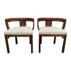 Vintage Pair of Carl Bergsten Style Teak Arm Chairs