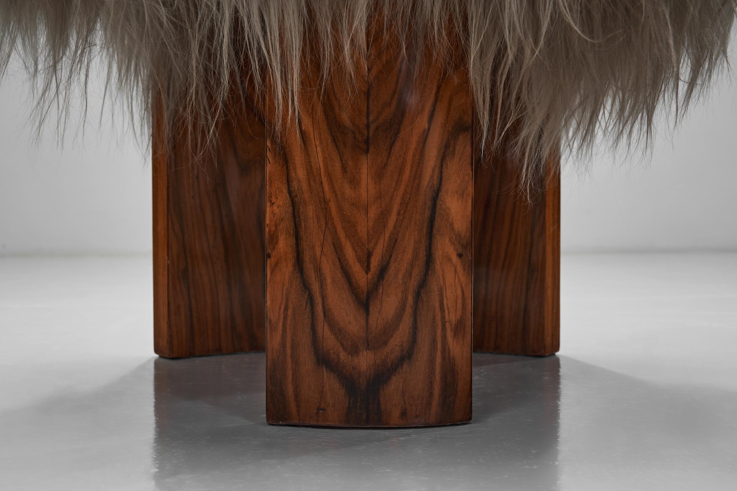 Pair of Art Deco Chairs with Seats in Longhair Fabric, Europe 1930s For Sale 10