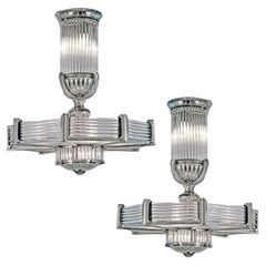 Pareja de lámparas de araña Art Déco de Atelier Petitot