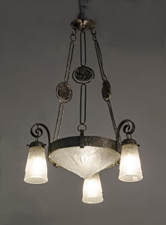 Paire de lustres Art Déco de Muller Frères