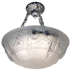 Pair of Art Deco Chandeliers by Muller Freres