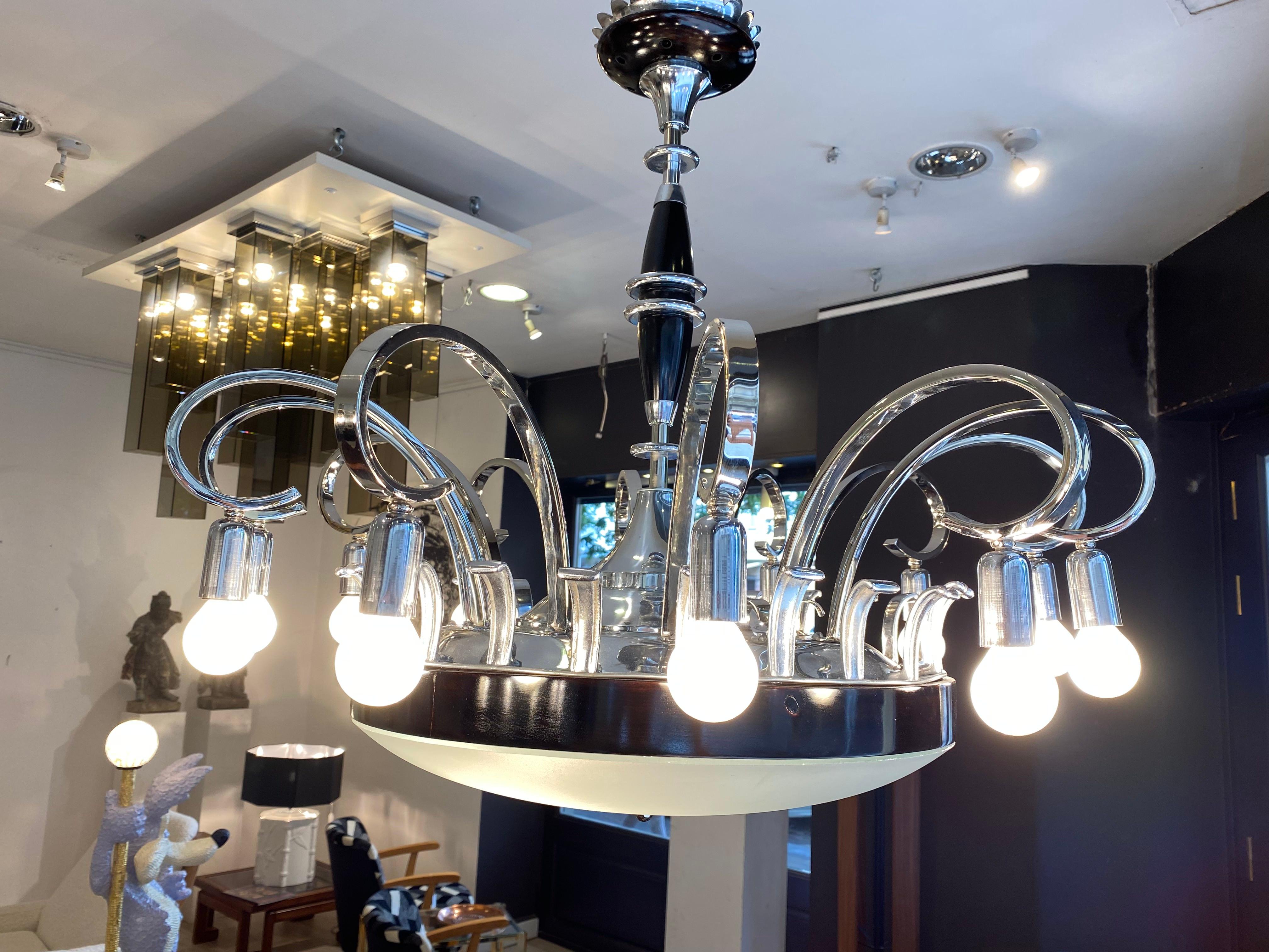 Pair of ART DECO chandeliers For Sale 1