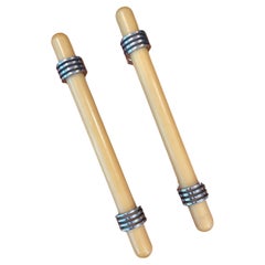 Pair of Art Deco Chrome & Bakelite Pull Handles