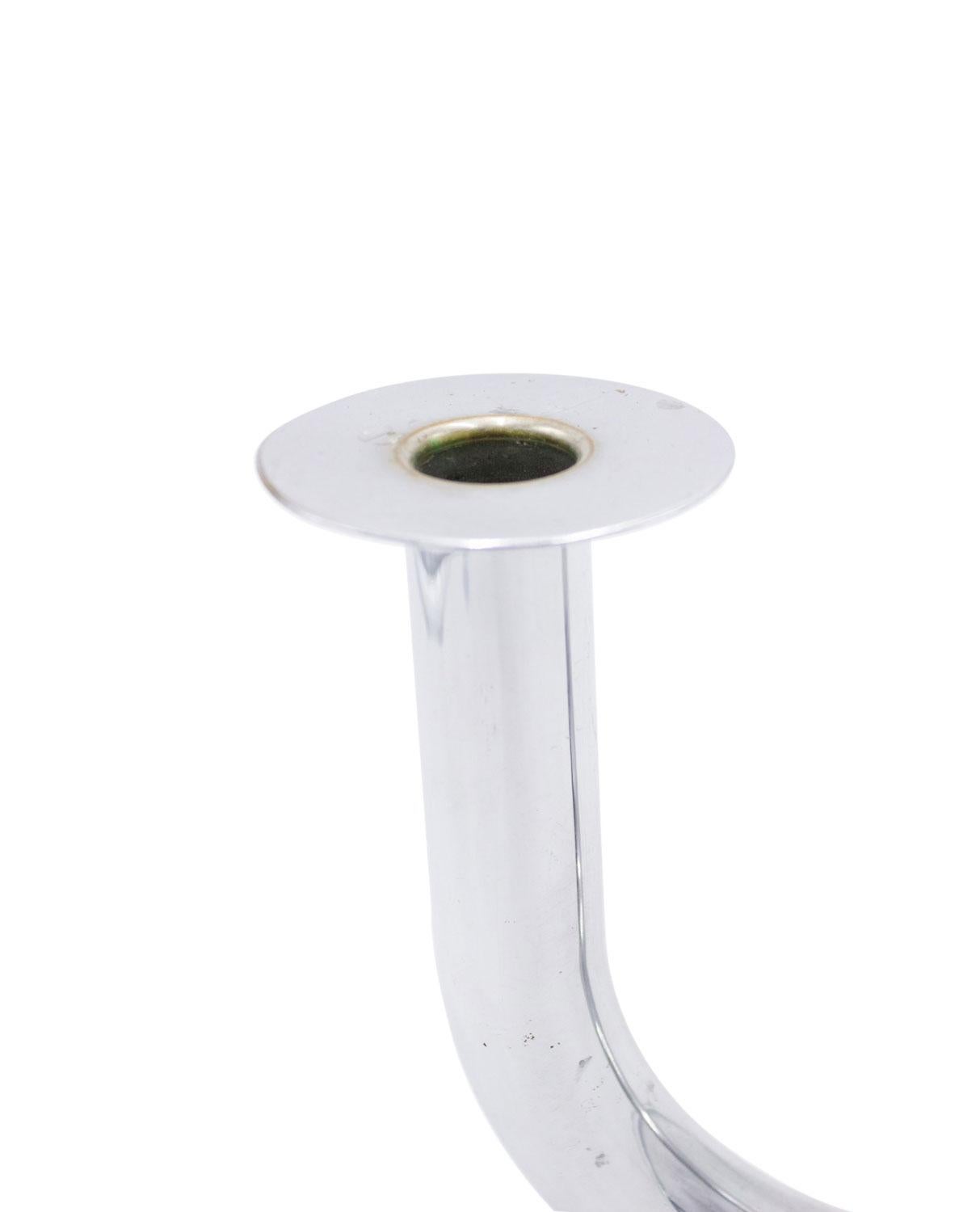 Art Déco Pair of Art Deco Chrome Candelabras in vendita