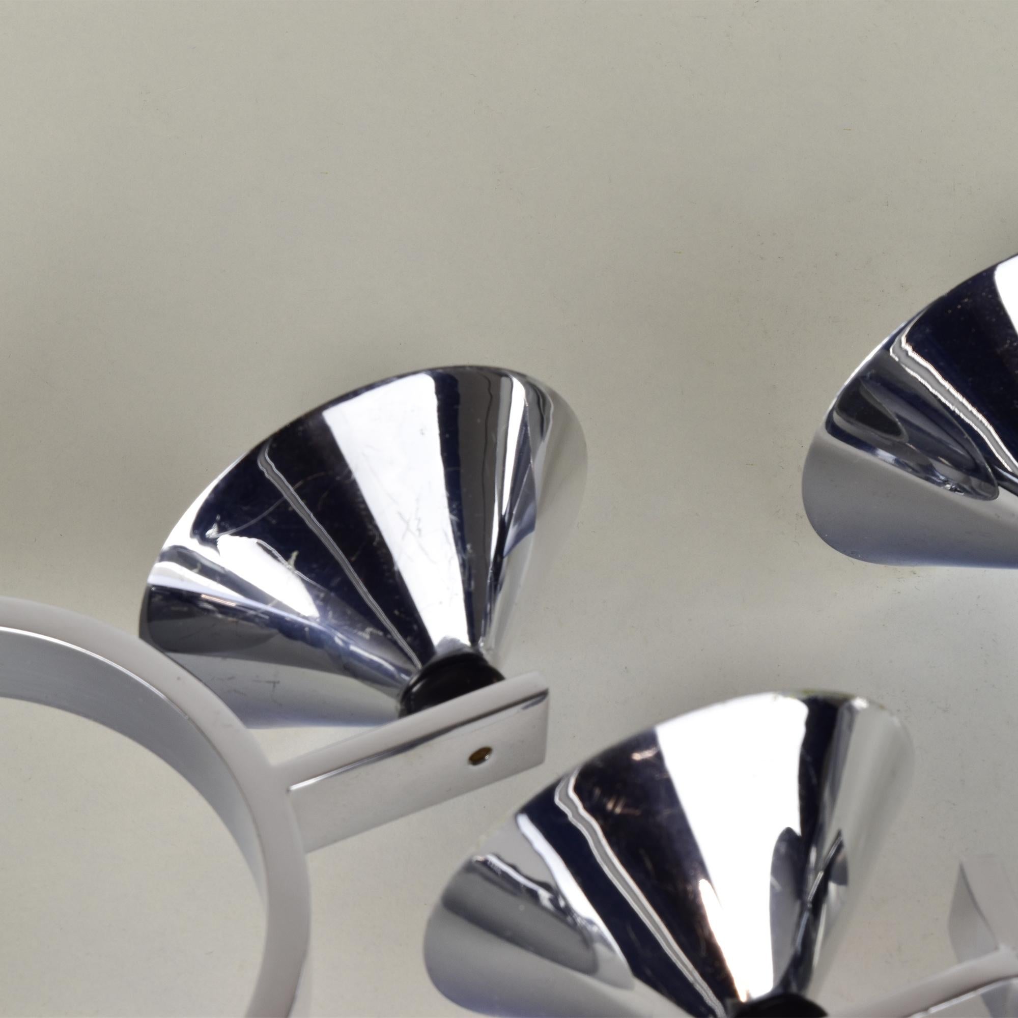 Pair of Art Deco Chrome Candleholders with Black Bakelite Accents Modernist For Sale 1