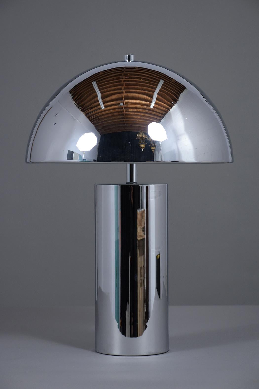 American Pair of Art Deco Chrome Table Lamps