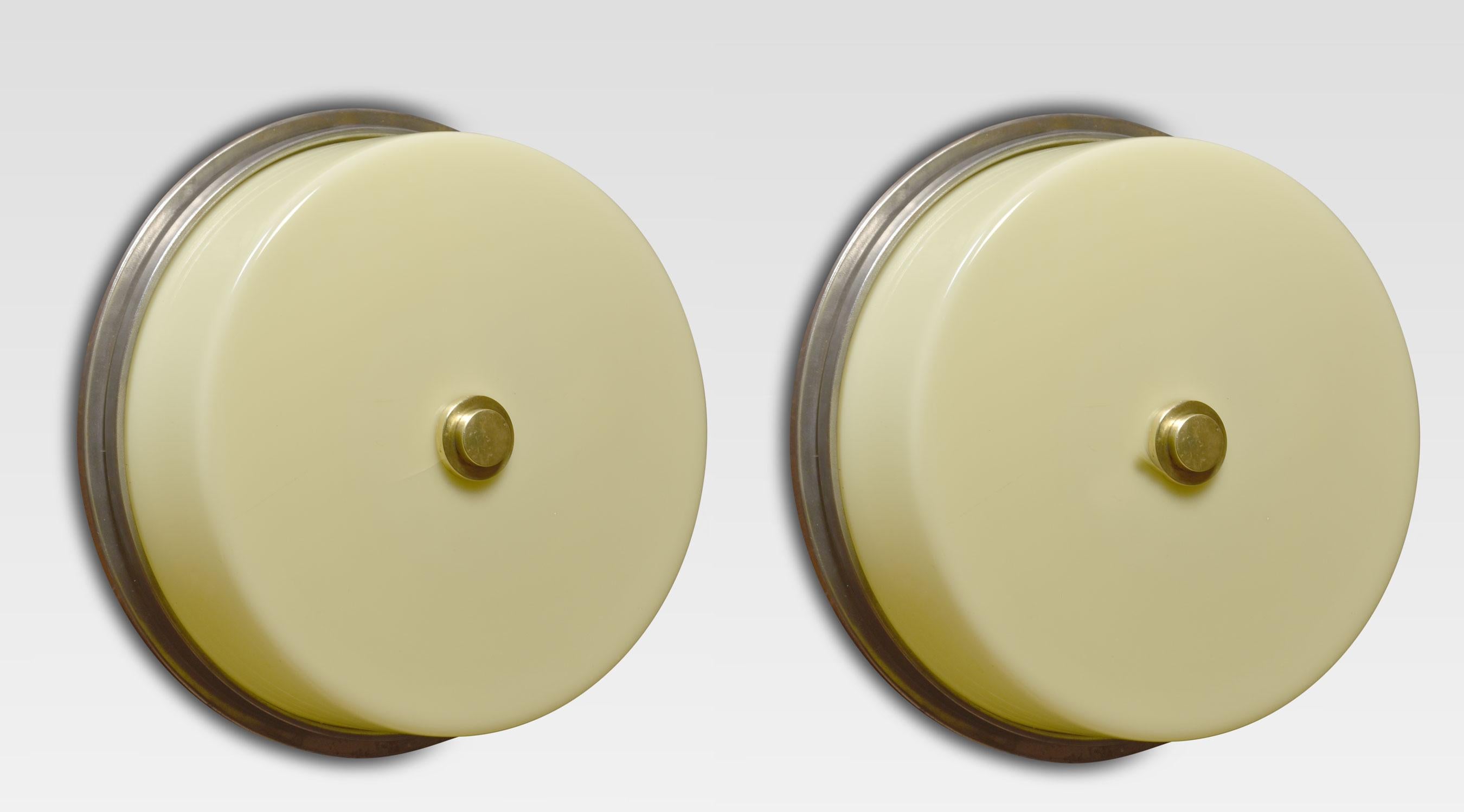 British Pair of Art deco circular lights For Sale