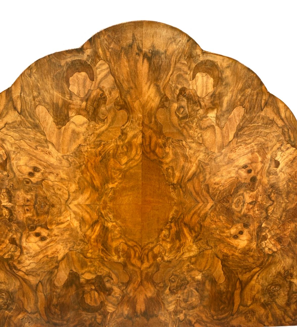 European Pair of Art Deco Cloud Shaped FiguredWalnut Single Beds For Sale