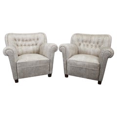 Pair of Art Deco Club Armchairs, Czechoslovakia, 1940s Pair of Art Deco Club Armchairs, Czechoslovakia, 1940s