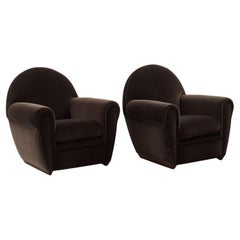 Pair of Art Deco club armchairs - France, 1940s