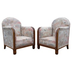 Paire de fauteuils club Art Déco attr Maurice Dufrêne, France années 1920
