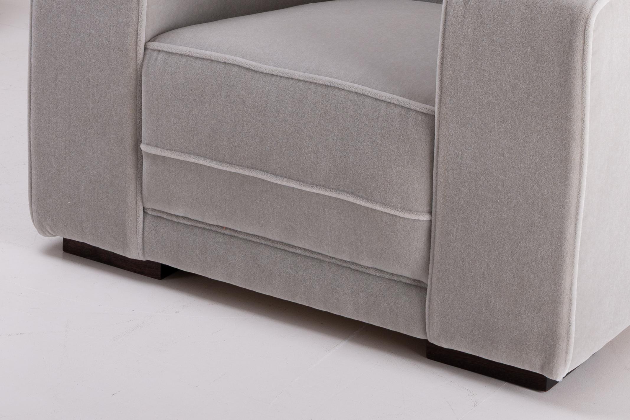 Coppia di sedie da club Art Deco di Bowmans of London 1935 in velluto di mohair 3