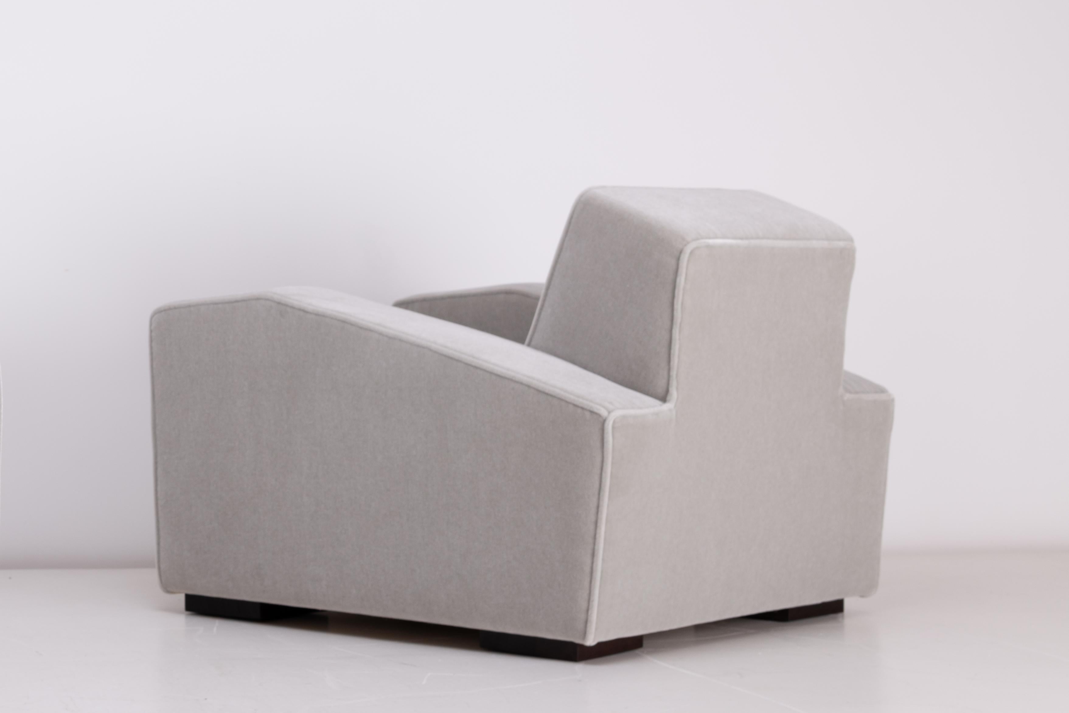 Coppia di sedie da club Art Deco di Bowmans of London 1935 in velluto di mohair 1