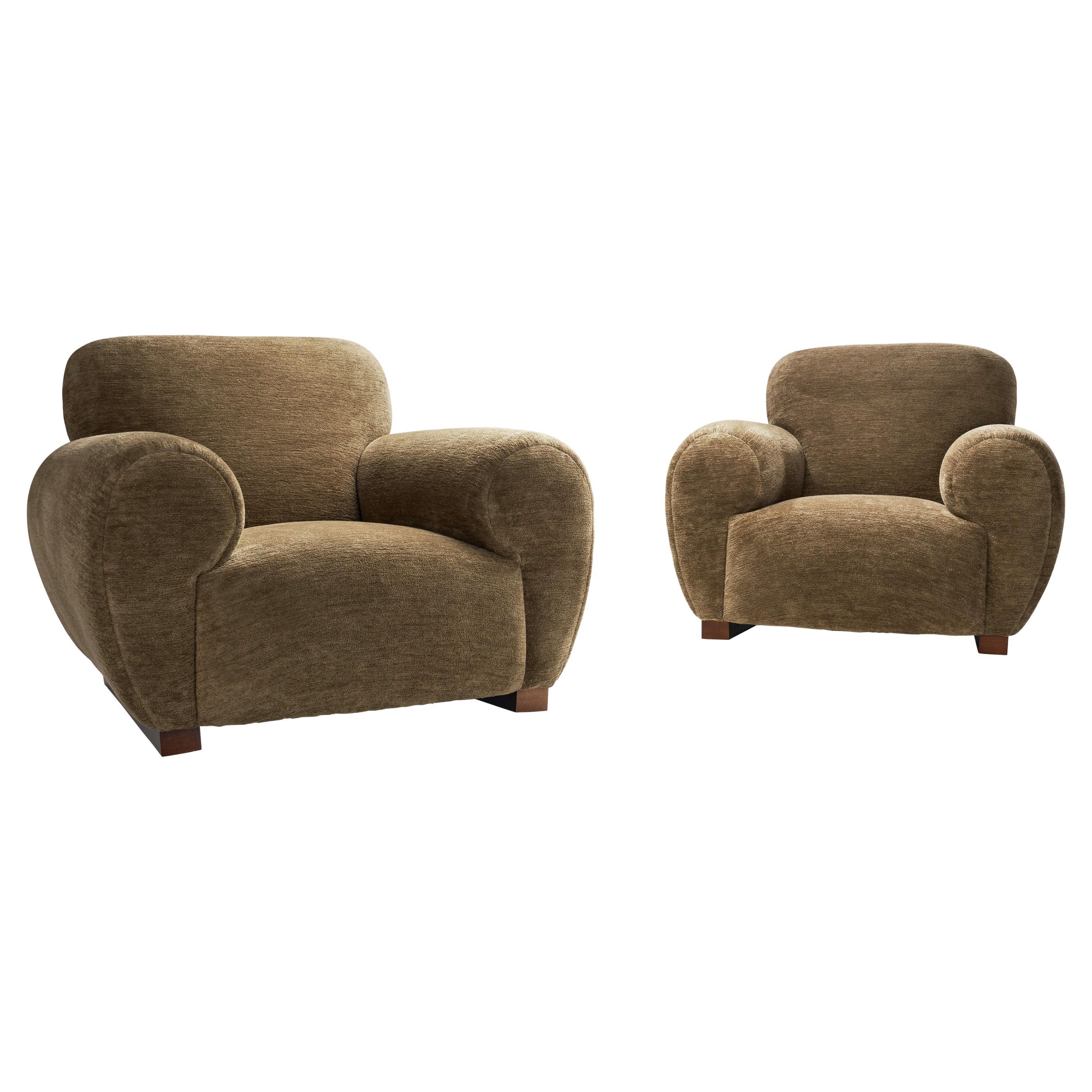 Pair of Art Deco Club Chairs by De Coene Frères, Belgium 20th Century