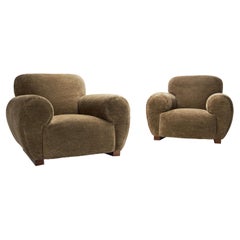Paire de fauteuils club Art Déco par De Coene Frères, Belgique 20ème siècle
