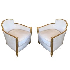 Pair of Art Deco Club Chairs by Paul Follot