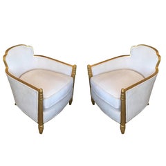 Pair of Art Deco Club Chairs by Paul Follot