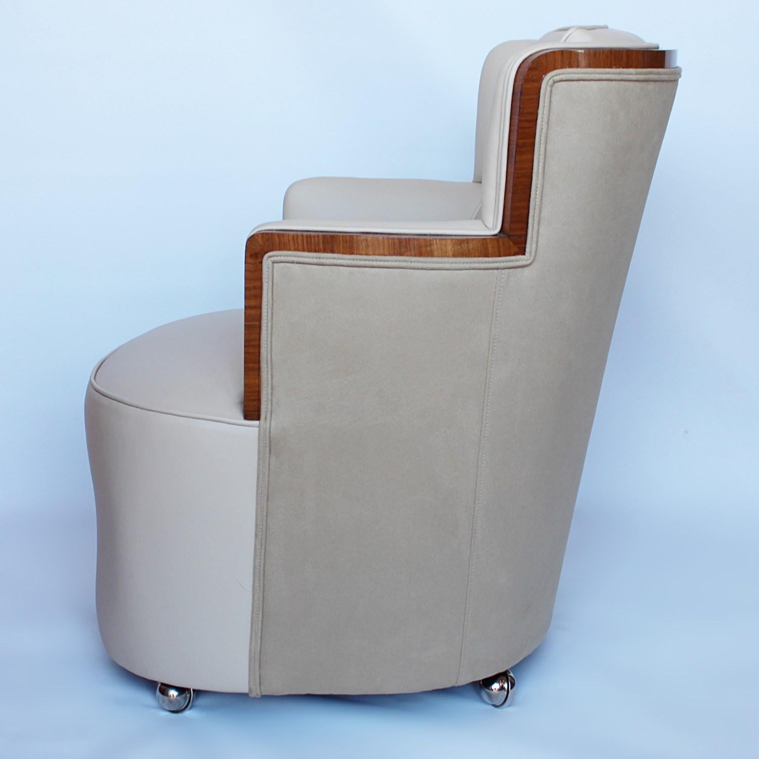 English Pair of Art Deco Club Chairs