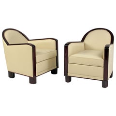 Vintage Pair of Art Deco Club Chairs