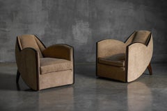 Pair of Art Deco Club Chairs in the Style of Joubert & Petit, France, 1940s