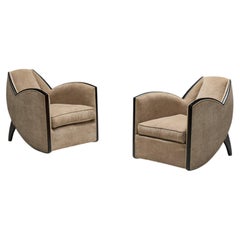 Pair of Art Deco Club Chairs in the Style of Joubert & Petit, France, 1940s