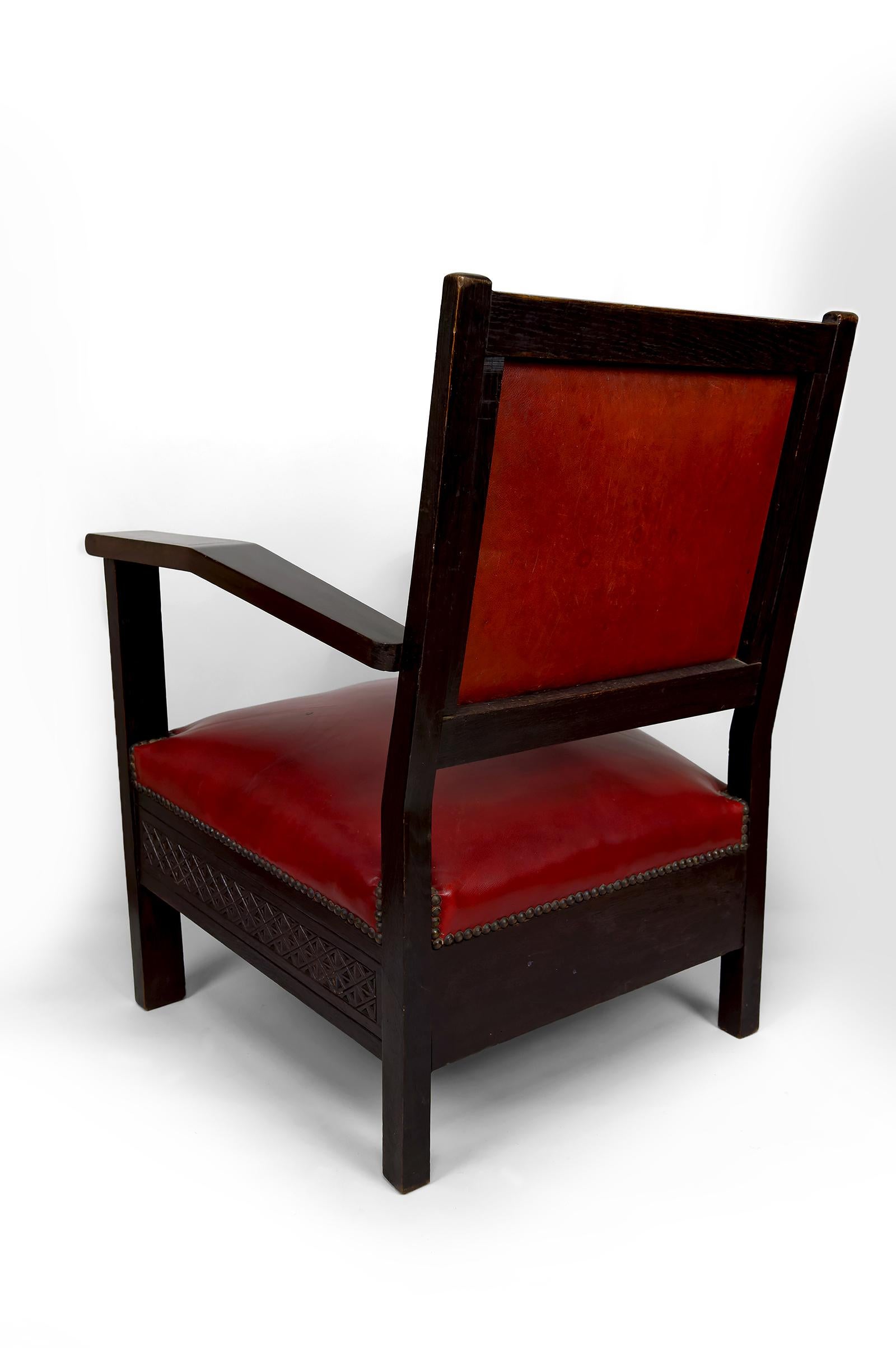 Pair of Art Deco Colonial Armchairs in Carved Wood, French Algeria, Circa 1930 For Sale 7