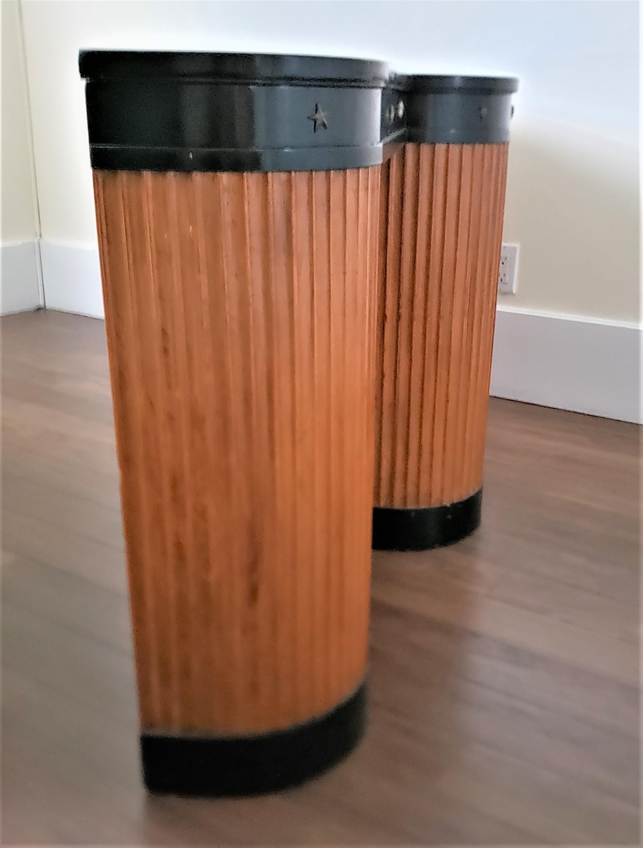 Pair of Art Deco Column Styled Console Tables or Stands with Mirrored Tops For Sale 4