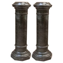 Pair of Art Deco Columns in marble, 1930, French