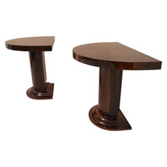 Pair of Art Deco Console Tables in Rosewood and Mahogany