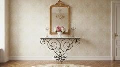 Pair of Art Deco Console Wrought Iron Console Table Bases