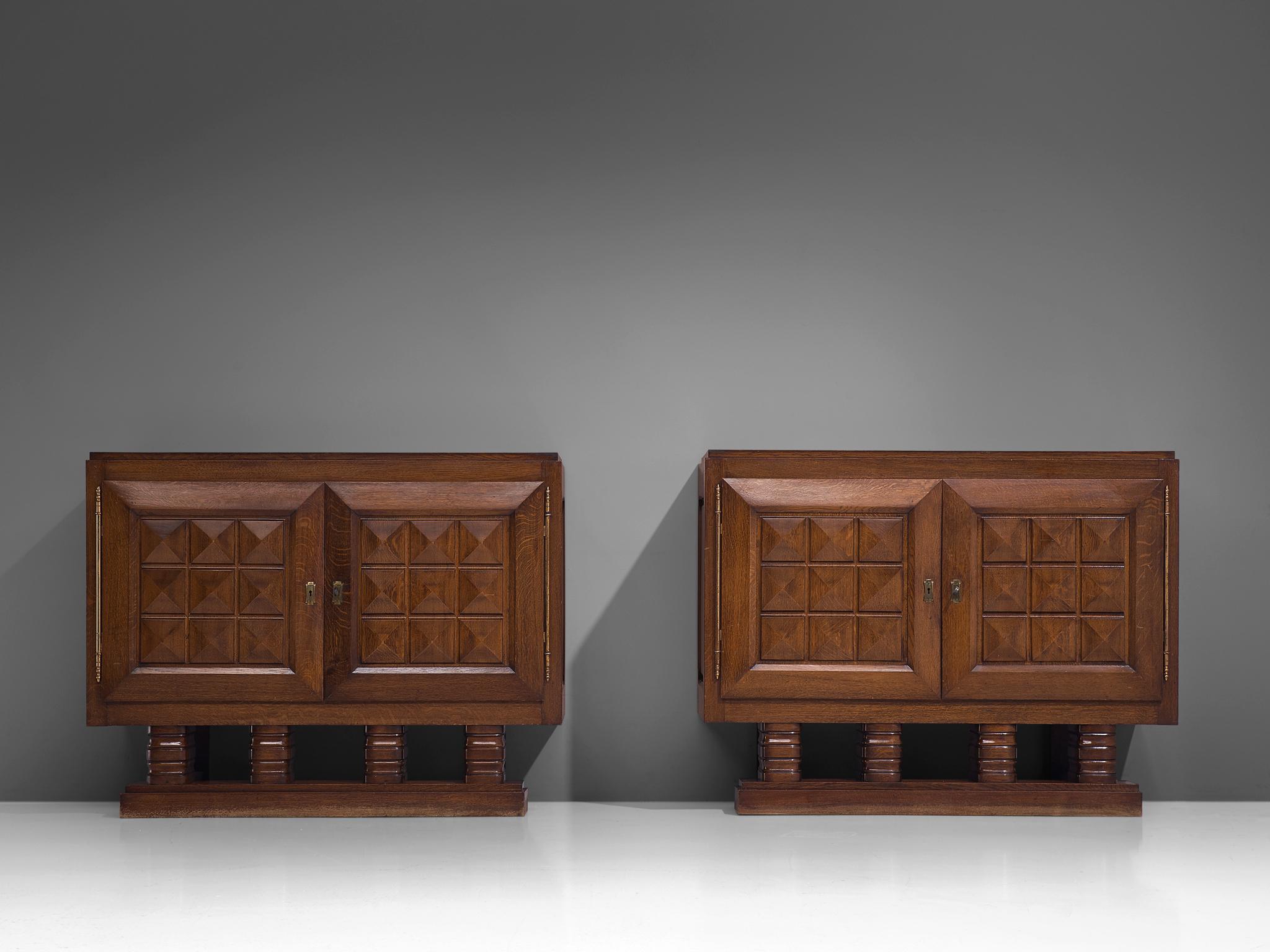 French Pair of Art Deco Credenzas by Gaston Poisson